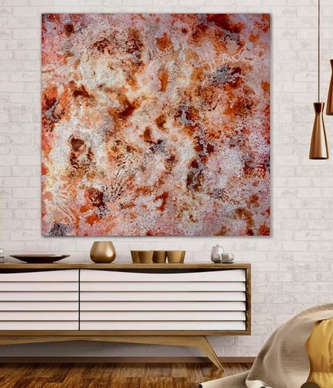 Gamang, The Red Ochre – Contemporary Abstract Painting with French and Australian Pigments by Janet Besancon 'in Situ' as wall art