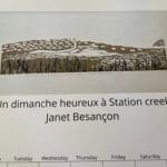 Close Up of the sepia toned print used for the month of May in Artist Janet Besancon's 2026 Calendar titled "A happy Sunday at Station Creek"