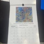 Artist Janet Besancon's 2026 Calendar Closeup of the January Artwork "le fil de n ma vie, en version simplifee"